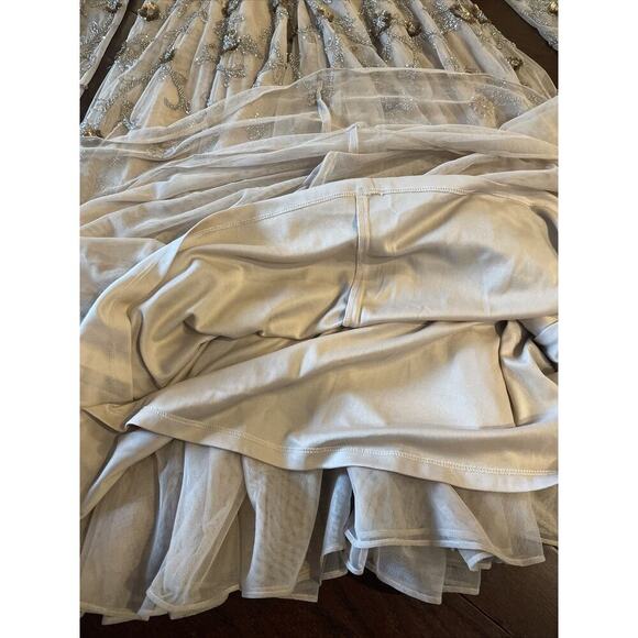 Mac Duggal BEADED ILLUSION A-LINE COCKTAIL Evening Wedding Gown Midi DRESS 4 S - Picture 13 of 13